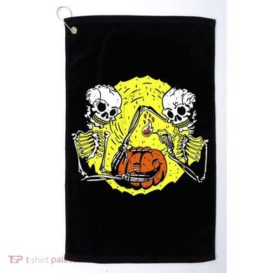 Skeletons Lighting Pumpkin Golf Towel