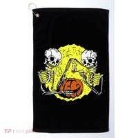 Skeletons Lighting Pumpkin Golf Towel thumb 0