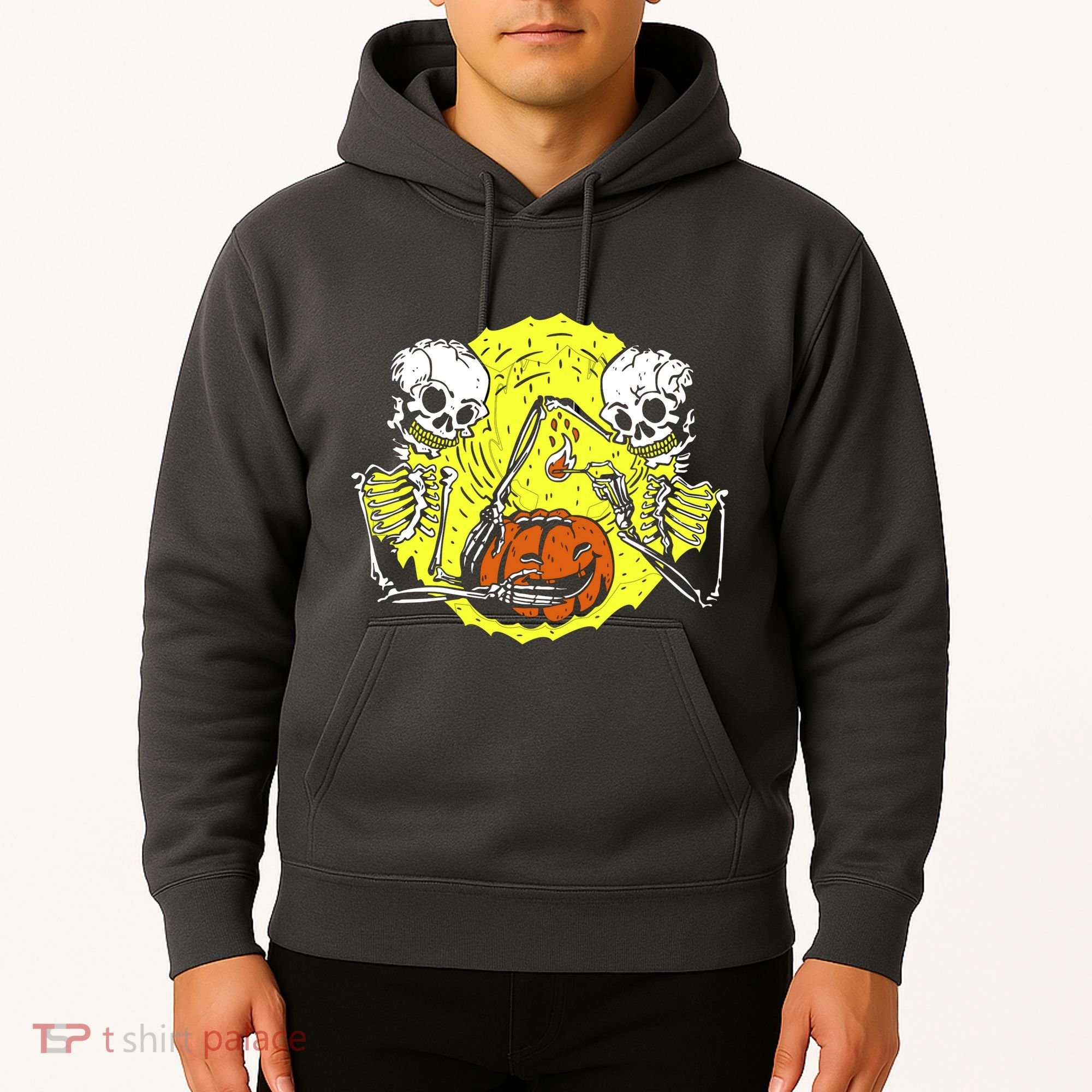 Skeletons Lighting Pumpkin Hoodie
