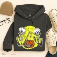 Skeletons Lighting Pumpkin Hoodie thumb 4