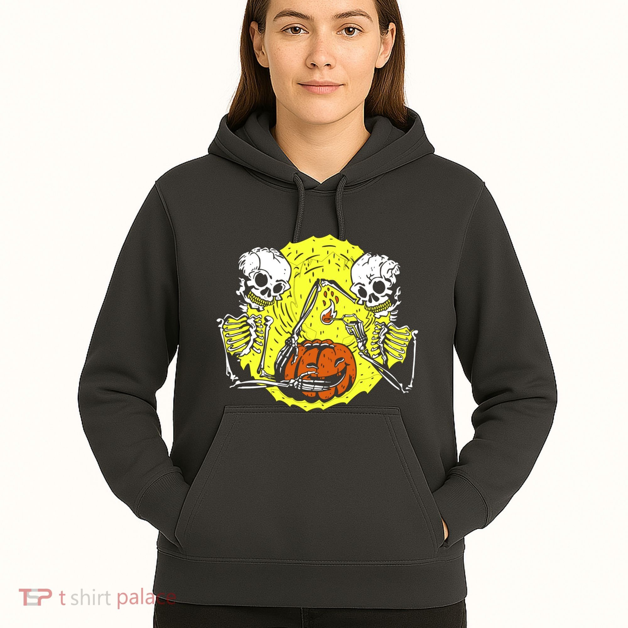 Skeletons Lighting Pumpkin Hoodie