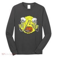 Skeletons Lighting Pumpkin Long Sleeve Shirt thumb 0