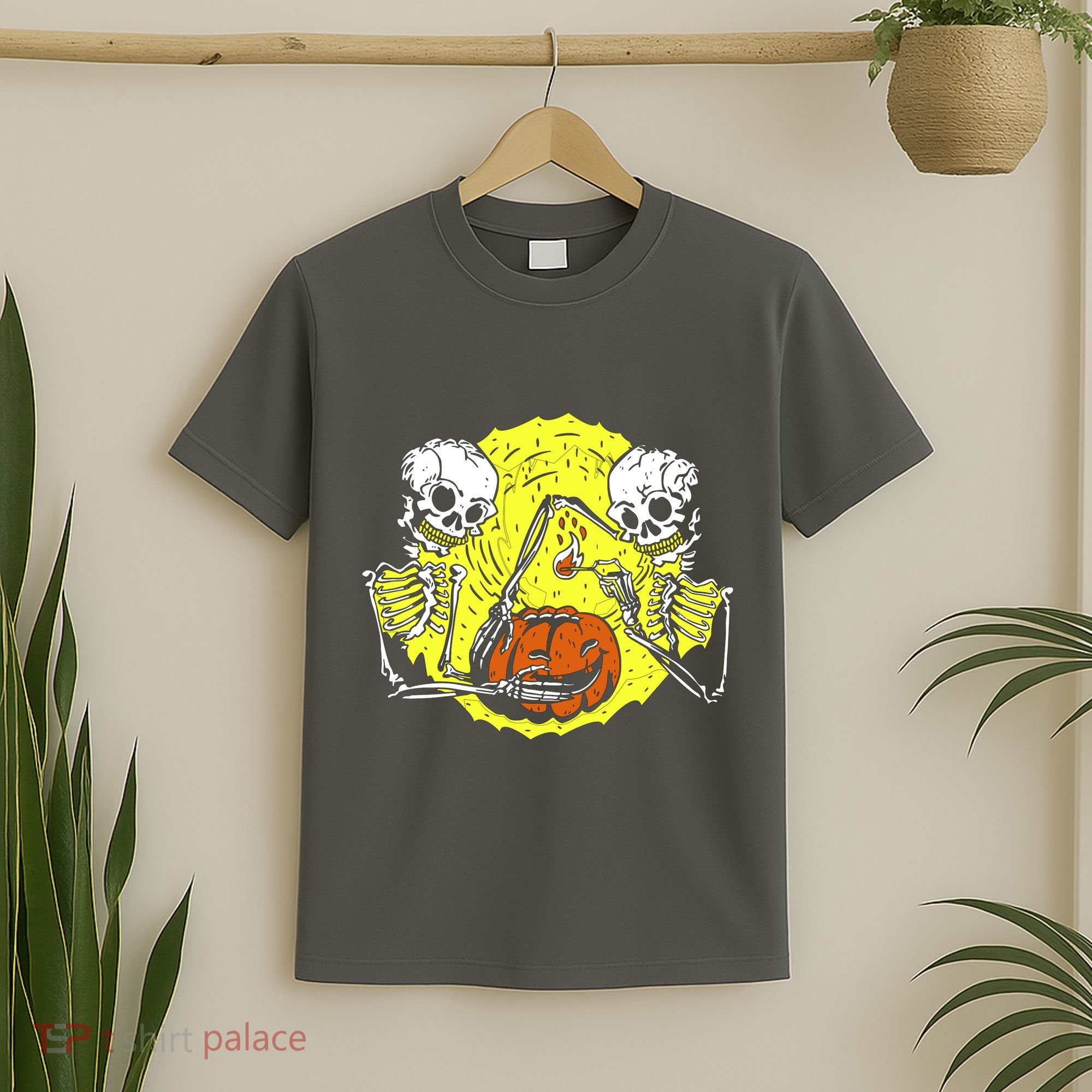 Skeletons Lighting Pumpkin T-Shirt