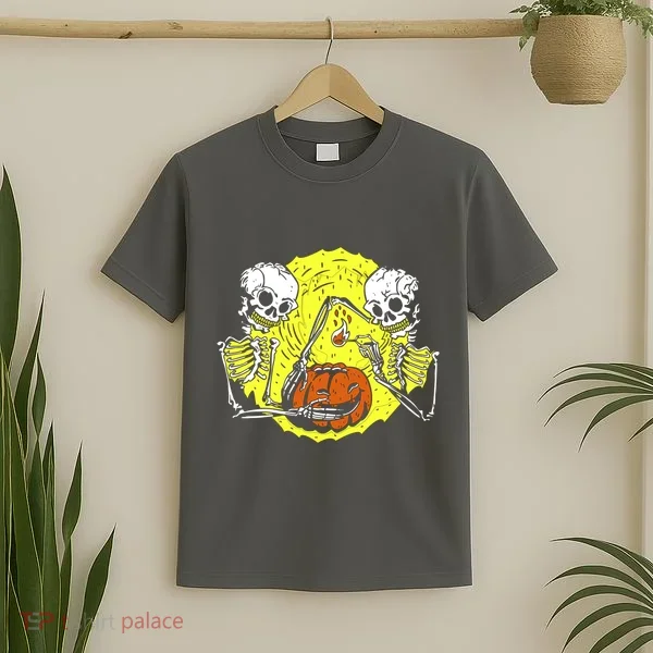 Skeletons Lighting Pumpkin T-Shirt