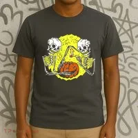 Skeletons Lighting Pumpkin T-Shirt thumb 3