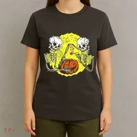 Skeletons Lighting Pumpkin T-Shirt thumb 4