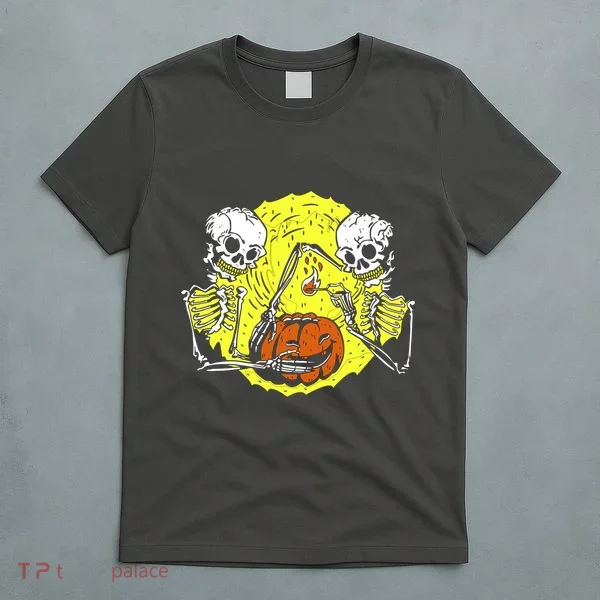 Skeletons Lighting Pumpkin T-Shirt