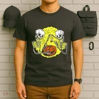 Skeletons Lighting Pumpkin T-Shirt thumb 6