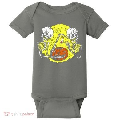 Skeletons Lighting Pumpkin Baby Bodysuit