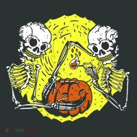 Skeletons Lighting Pumpkin Baby Bodysuit thumb 2