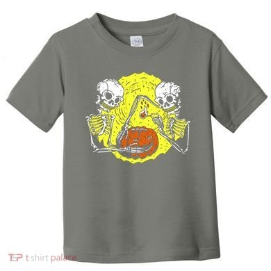 Skeletons Lighting Pumpkin Toddler T-Shirt