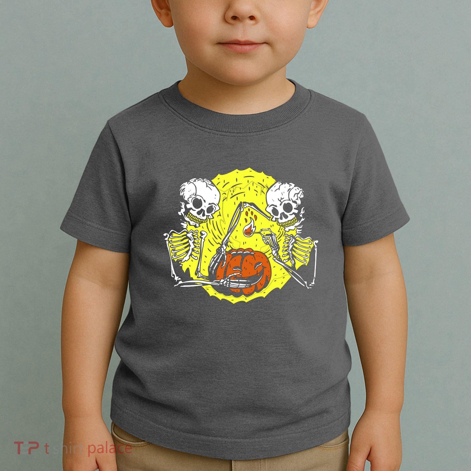 Skeletons Lighting Pumpkin Toddler T-Shirt