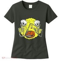 Skeletons Lighting Pumpkin Women's T-Shirt thumb 0