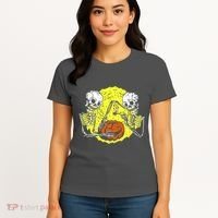 Skeletons Lighting Pumpkin Women's T-Shirt thumb 4