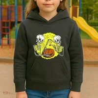 Skeletons Lighting Pumpkin Kids Hoodie thumb 3