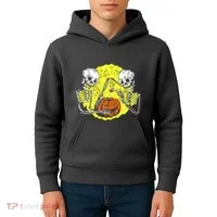 Skeletons Lighting Pumpkin Kids Hoodie thumb 4