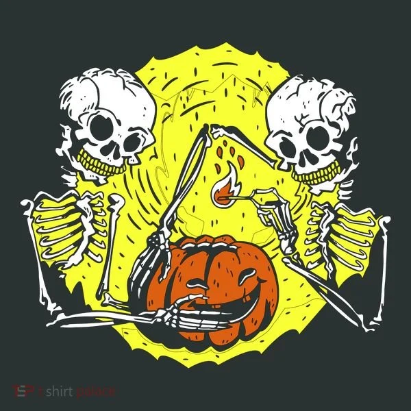 Skeletons Lighting Pumpkin Kids Hoodie
