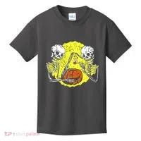 Skeletons Lighting Pumpkin Kids T-Shirt thumb 0