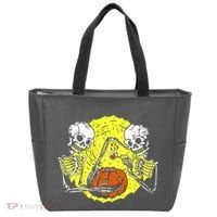 Skeletons Lighting Pumpkin Tote Bag thumb 0
