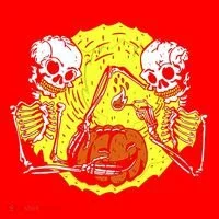 Skeletons Lighting Pumpkin Santa Hat thumb 1