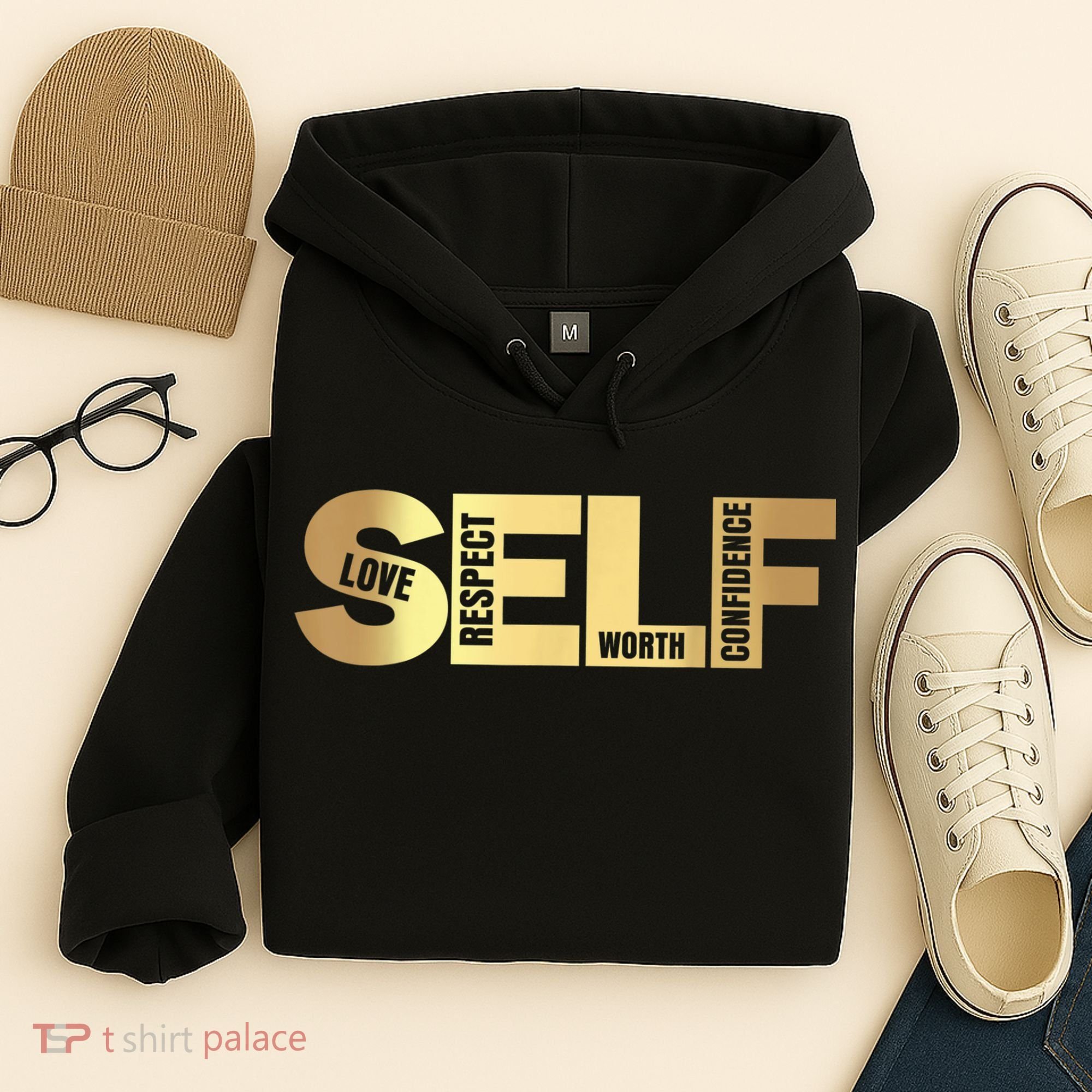 Self Love Respect Worth Confidence Motivational Hoodie