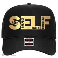 Self Love Respect Worth Confidence Motivational Hat thumb 0