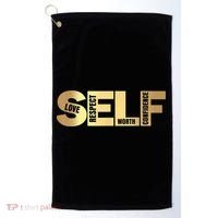 Self Love Respect Worth Confidence Motivational Golf Towel thumb 0