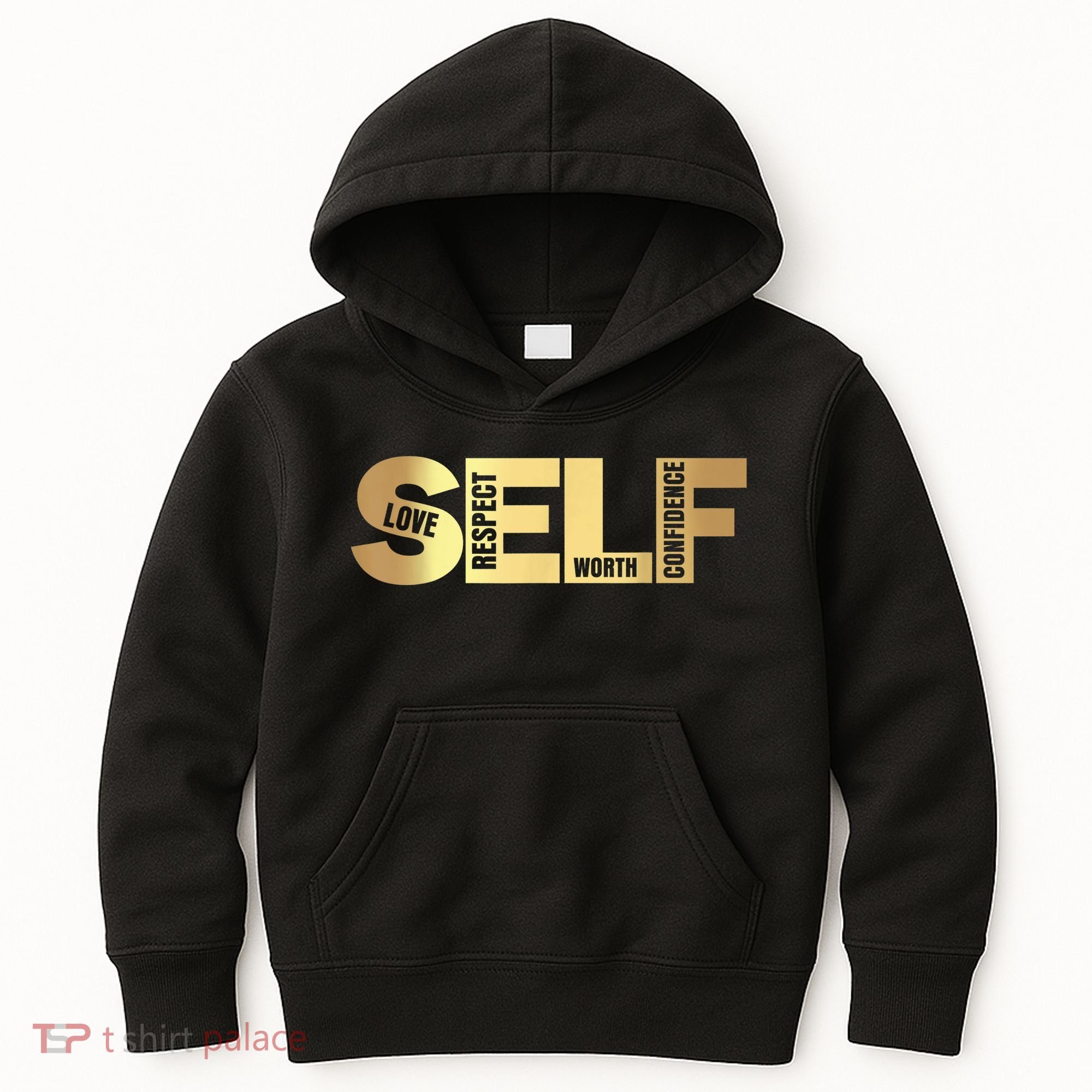 Self Love Respect Worth Confidence Motivational Kids Hoodie
