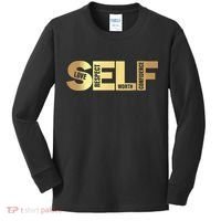 Self Love Respect Worth Confidence Motivational Kids Long Sleeve Shirt thumb 0