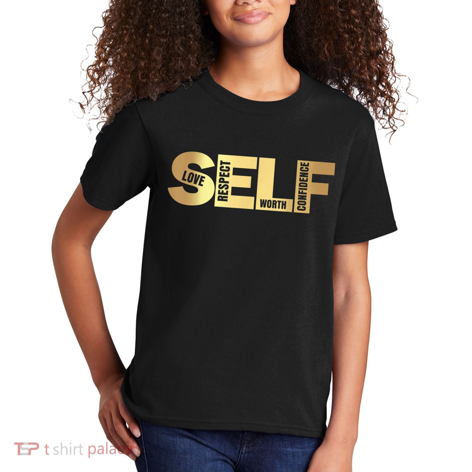 Self Love Respect Worth Confidence Motivational Kids T-Shirt