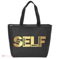 Self Love Respect Worth Confidence Motivational Tote Bag thumb 0