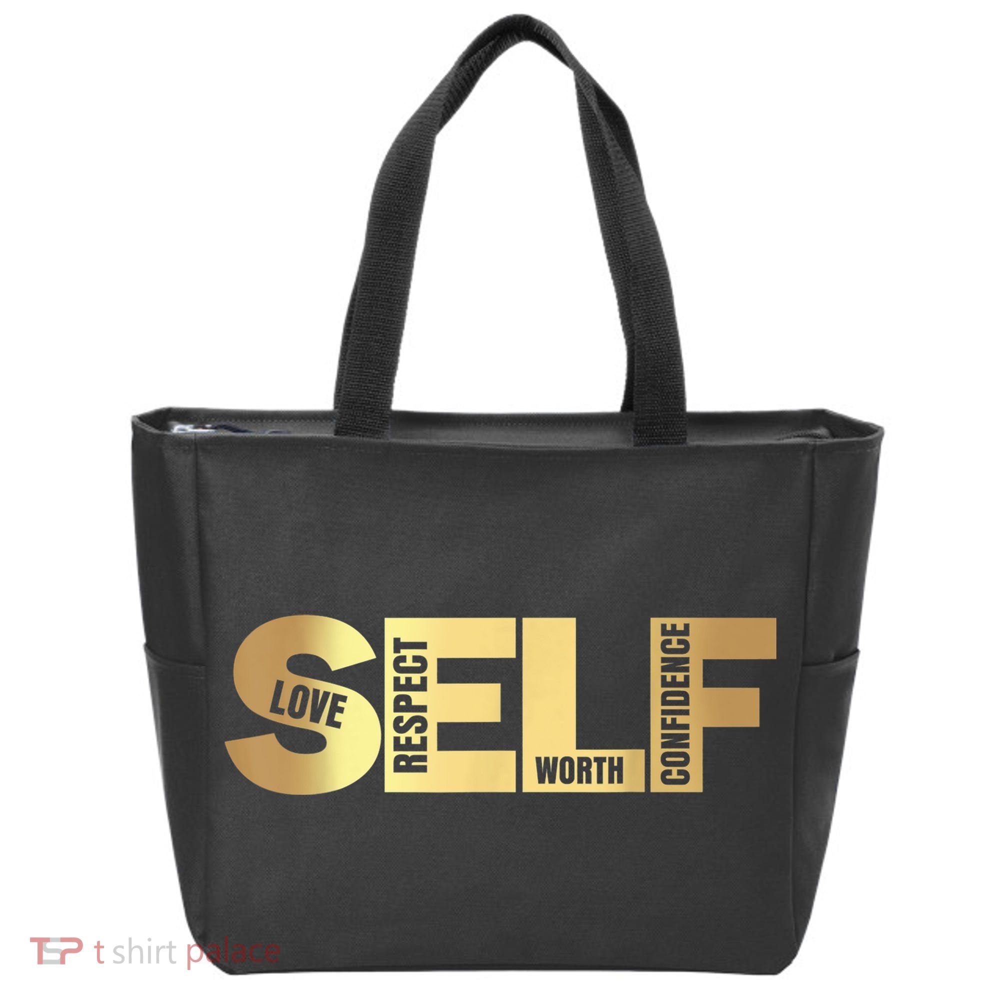 Self Love Respect Worth Confidence Motivational Tote Bag