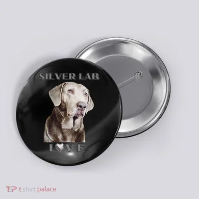 Silver Labrador Retriever Dog Button
