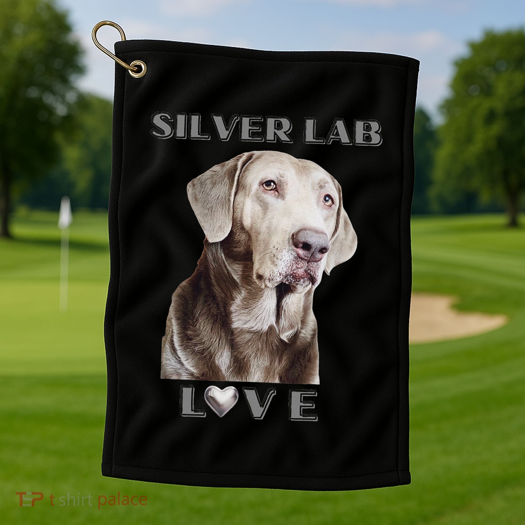 Silver Labrador Retriever Dog Golf Towel