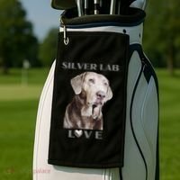 Silver Labrador Retriever Dog Golf Towel thumb 2