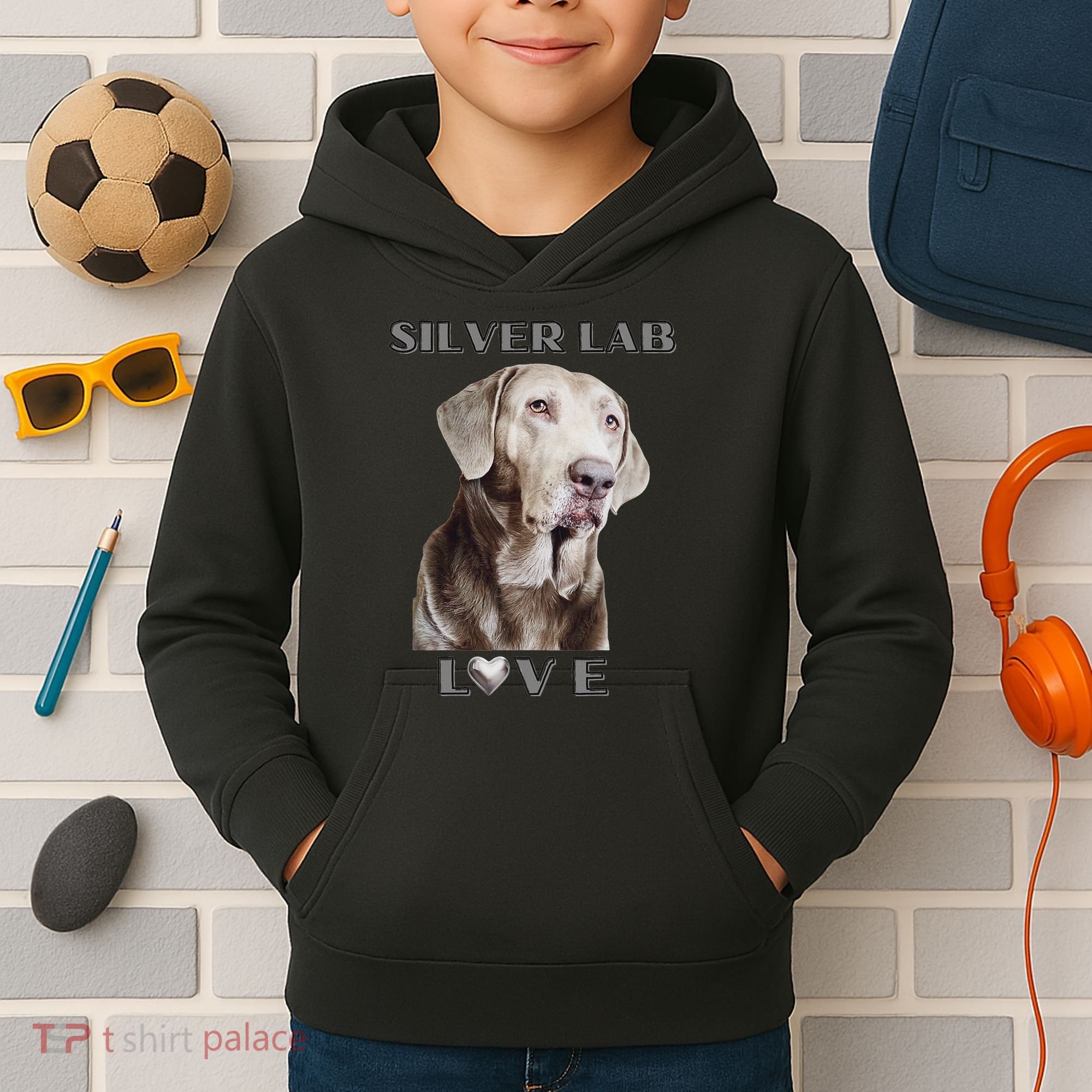 Silver Labrador Retriever Dog Kids Hoodie