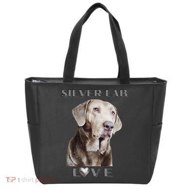 Silver Labrador Retriever Dog Tote Bag