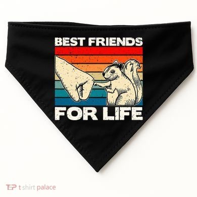 Squirrel Lover, Retro Squirrel Art, Squirrel  USA-Made Doggie Bandana