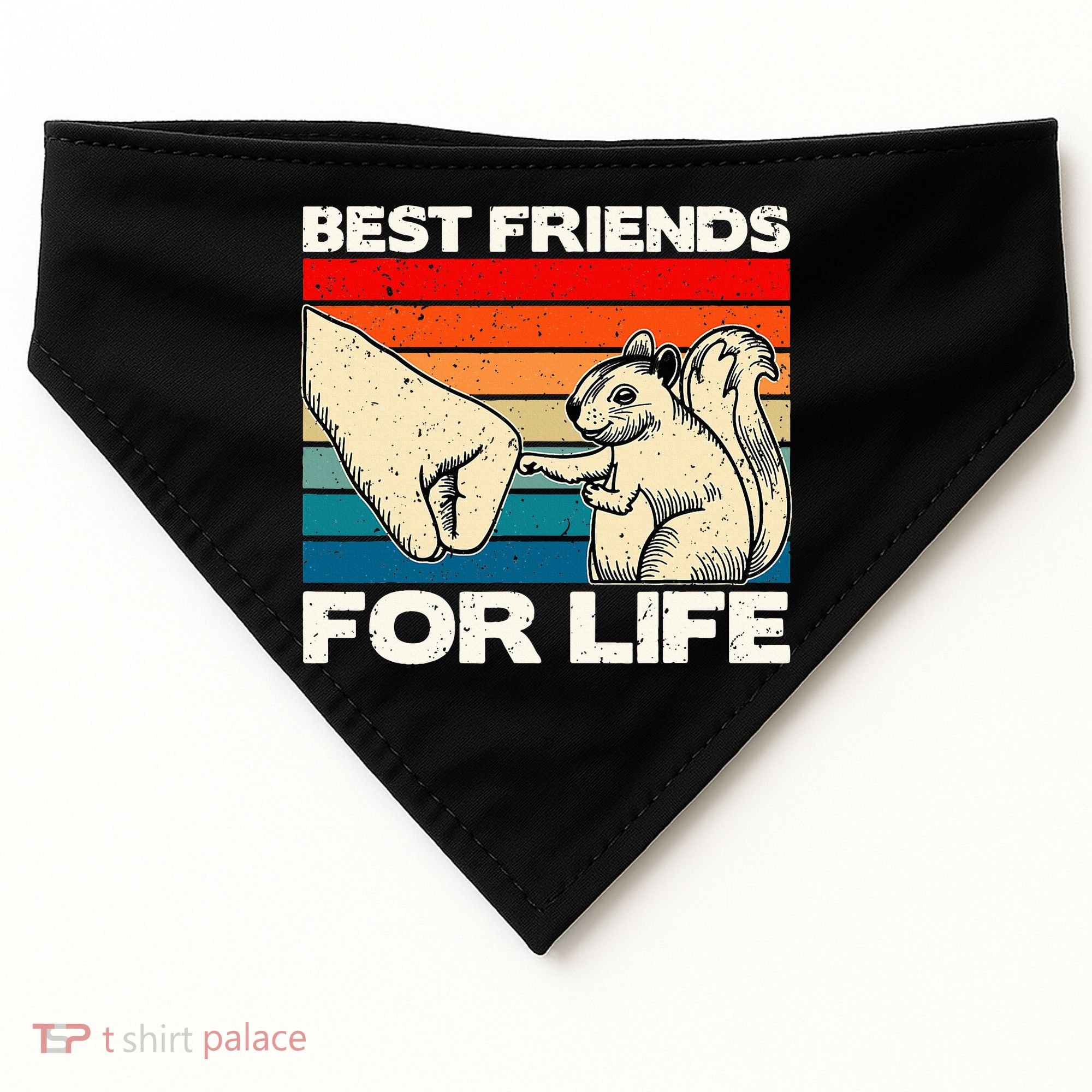 Squirrel Lover, Retro Squirrel Art, Squirrel  USA-Made Doggie Bandana