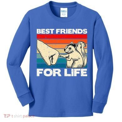 Squirrel Lover, Retro Squirrel Art, Squirrel  Kids Long Sleeve Shirt