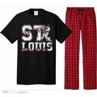 St. Louis Retro Baseball Lover Met At Game Day Pajama Set thumb 0