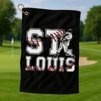 St. Louis Retro Baseball Lover Met At Game Day Golf Towel thumb 1