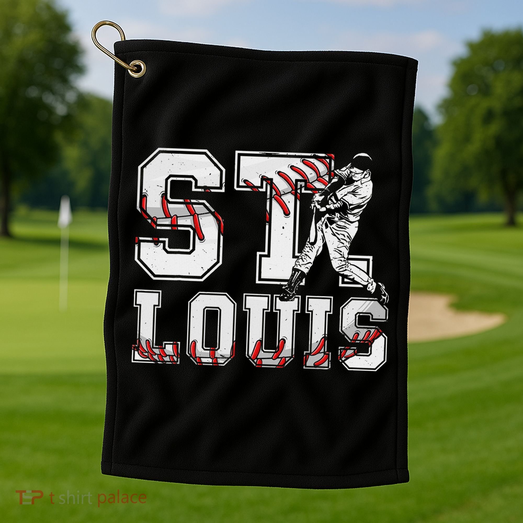 St. Louis Retro Baseball Lover Met At Game Day Golf Towel