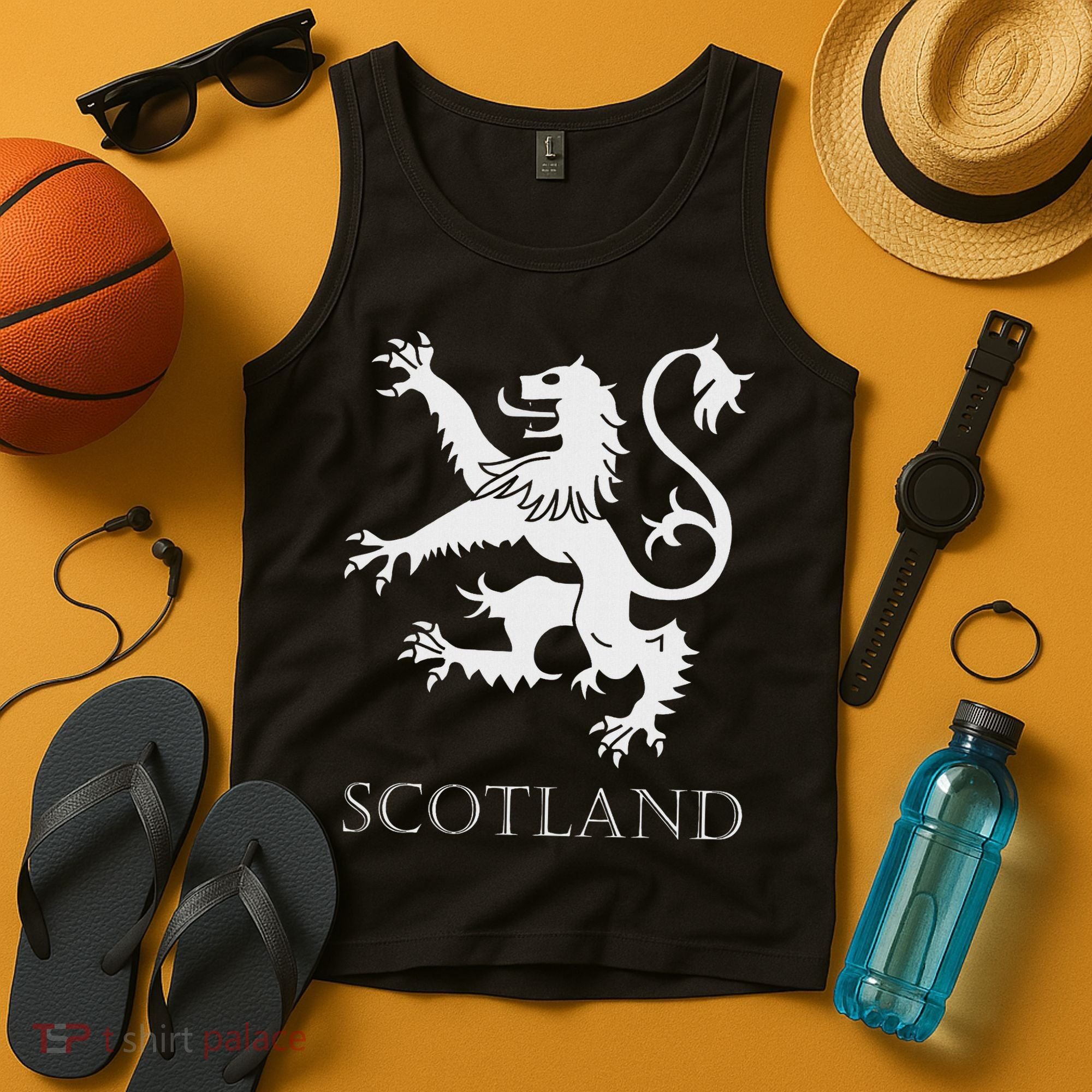 Scottish Lion Rampant Scotland Coat Arms Gift Rugby Tank Top