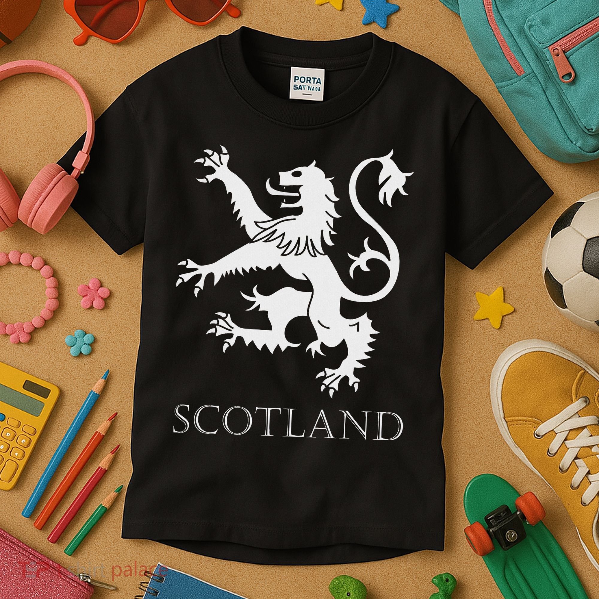 Scottish Lion Rampant Scotland Coat Arms Gift Rugby Kids T-Shirt