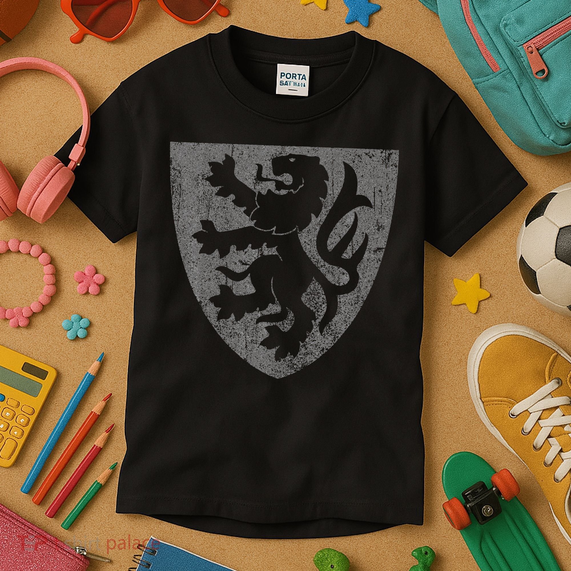 Scottish Lion Rampant Heraldry Shield Scotland Flag Kids T-Shirt