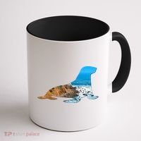 Sea Lion Seal Lovers Silhouette Earth Day And Ocean Week Gift Coffee Mug thumb 1