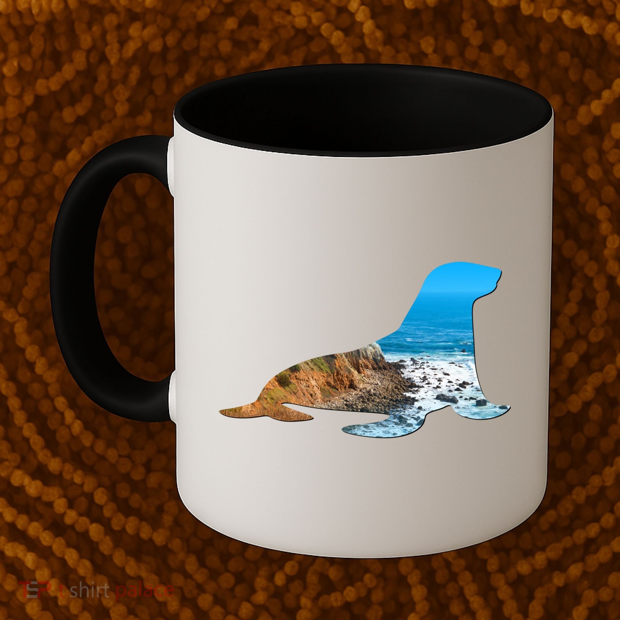 Sea Lion Seal Lovers Silhouette Earth Day And Ocean Week Gift Coffee Mug
