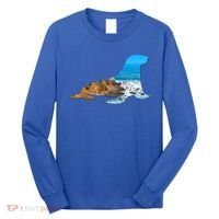 Sea Lion Seal Lovers Silhouette Earth Day And Ocean Week Gift Long Sleeve Shirt thumb 0