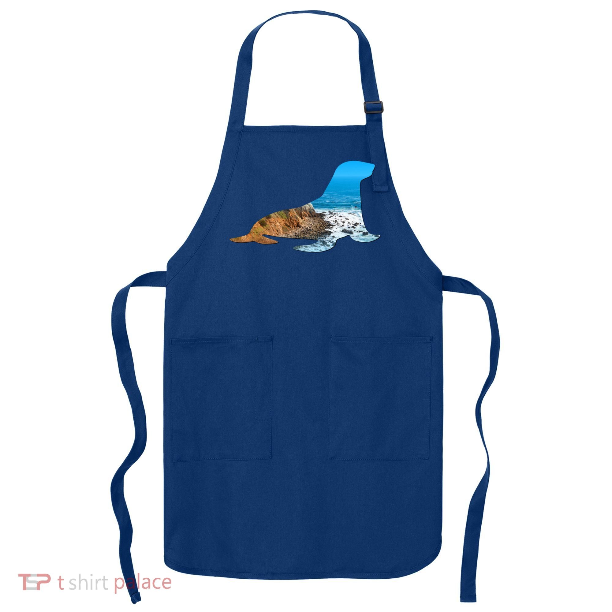 Sea Lion Seal Lovers Silhouette Earth Day And Ocean Week Gift Apron